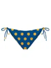Mc2 Saint Barth Graphic Printed Side-tied Bikini Briefs In Blue/yellow