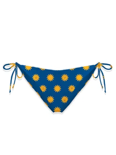 Mc2 Saint Barth Graphic Printed Side-tied Bikini Briefs In Blue