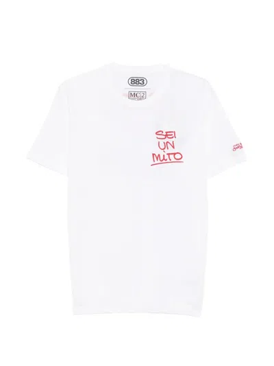 Mc2 Saint Barth X 883 Portland Slogan-print Cotton T-shirt In Animal Print