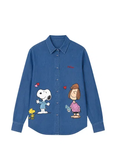 Mc2 Saint Barth Graphic-print Long-sleeve Shirt In Blue