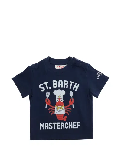 Mc2 Saint Barth Kids' Graphic-print T-shirt In Blue