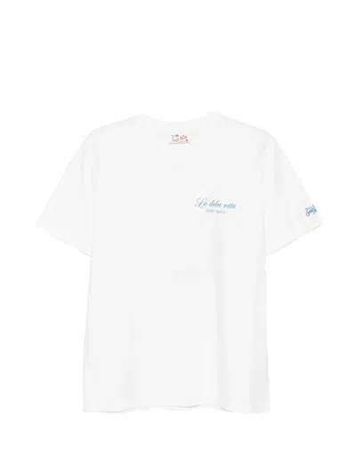 Mc2 Saint Barth T-shirt Portland Print La Dolce Vita In White
