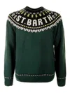 Mc2 Saint Barth Green Crew Neck Sweater In Green
