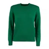 Mc2 Saint Barth Green Crewneck Sweater With St. Barth Embroidery In Green