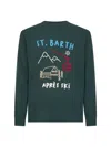 Mc2 Saint Barth Green Heron Embroidered Sweater In Green
