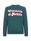 Mc2 Saint Barth Green Heron Embroidered Sweater In Blue