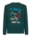 Mc2 Saint Barth Green Heron Embroidered Sweater In Green