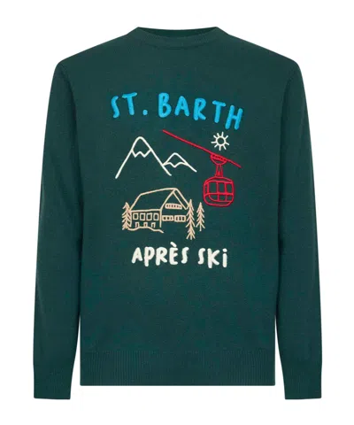 MC2 SAINT BARTH GREEN HERON EMBROIDERED SWEATER