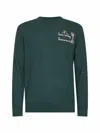 Mc2 Saint Barth Green Heron Light Embroidered Sweater In Green