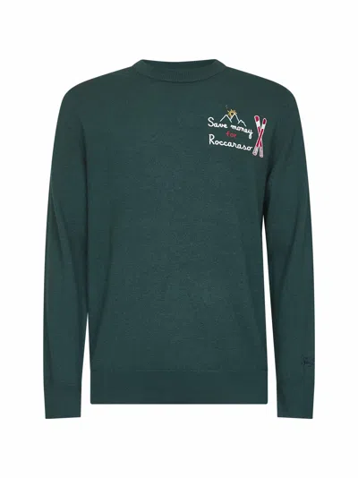 Mc2 Saint Barth Green Heron Light Embroidered Sweater