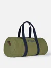 Mc2 Saint Barth Green Linen Travel Duffle Bag Jetleg In Green