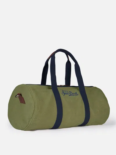Mc2 Saint Barth Green Linen Travel Duffle Bag Jetleg