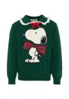Mc2 Saint Barth X Peanuts Snoopy-patch Sweater In Green