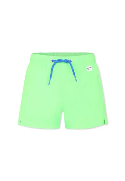Mc2 Saint Barth Kids' Green Swim Short For Boy With Logo