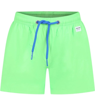 Mc2 Saint Barth Kids' Green Swim Shorts For Boy With Logo
