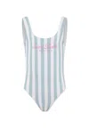 Mc2 Saint Barth Striped Swimsuit In Green
