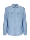 Mc2 Saint Barth Pockets Long-sleeve Shirt In Blue