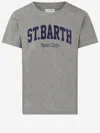 Mc2 Saint Barth Cotton T-shirt With Logo Print In Gray