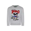Mc2 Saint Barth Grey Sweater For Boy With Mickey Mouse In Grey