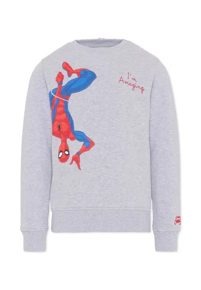 MC2 SAINT BARTH GREY SWEATSHIRT FOR BOY WITH SPIDERMAN