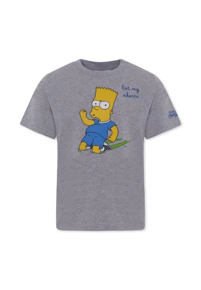 Mc2 Saint Barth Kids' Grey T-shirt For Boy With Bart