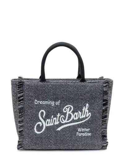 Mc2 Saint Barth Grey Tweed Bag Dreaming Of Saint Barth In Gray