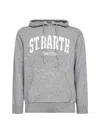 Mc2 Saint Barth Grey Wool Blend Knit Wood Hoodie In Animal Print