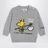 Mc2 Saint Barth Grey Wool-blend Sweater With Woodstock In Gray