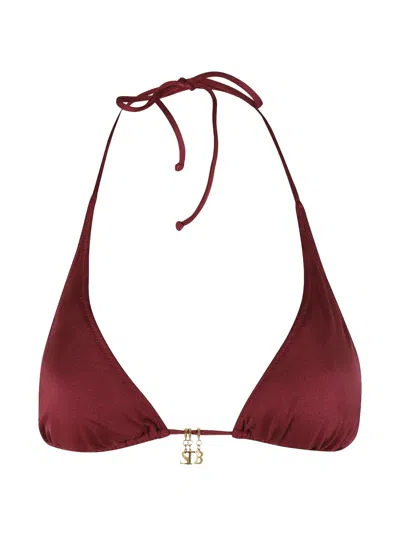 Mc2 Saint Barth Guiana Charm-detail Bikini Top In Red