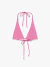 Mc2 Saint Barth Guiana Crinkle Nylon Bikini Top In Pink