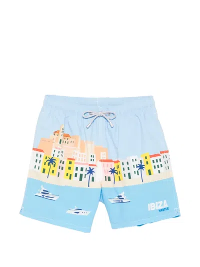 Mc2 Saint Barth Gustavia Ibiza-print Drawstring Swim Shorts In Multi