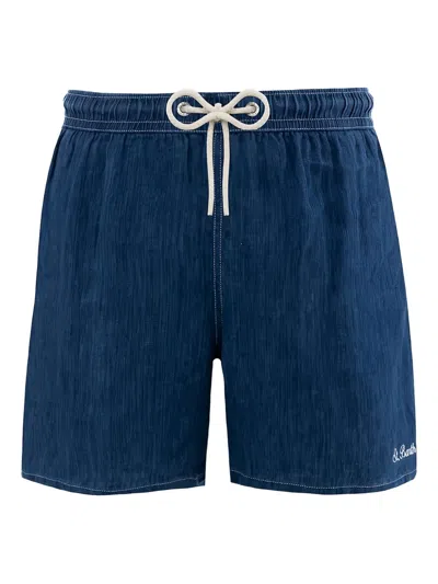 MC2 SAINT BARTH GUSTAVIA LINEN-DENIM SWIM SHORTS