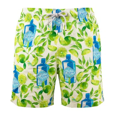 Mc2 Saint Barth Gustavia Swimsuit With Gin And Lime Print In Multicolor