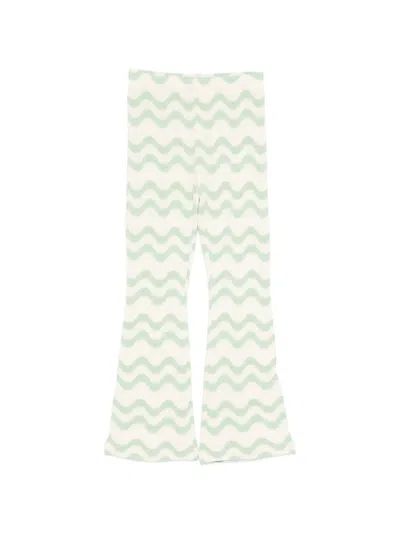 Mc2 Saint Barth Kids' Gwenda Wave-print Trousers In Gray