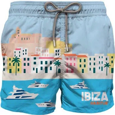 Mc2 Saint Barth Haiti Ibiza Postcard Swim Shorts In Blue