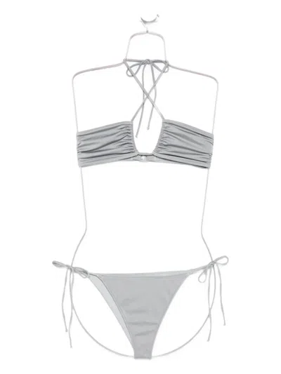 Mc2 Saint Barth Halterneck Bikini In Gray