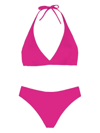Mc2 Saint Barth Halterneck Bikini In Pink