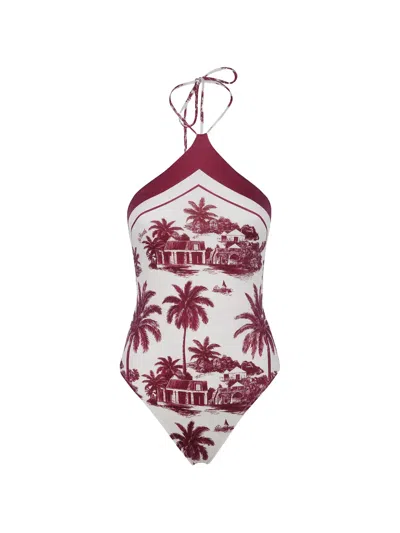 Mc2 Saint Barth Halterneck Swimsuit In Multi
