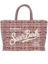Mc2 Saint Barth Chic Tote Bag With Fringe And Top Handles In Pink