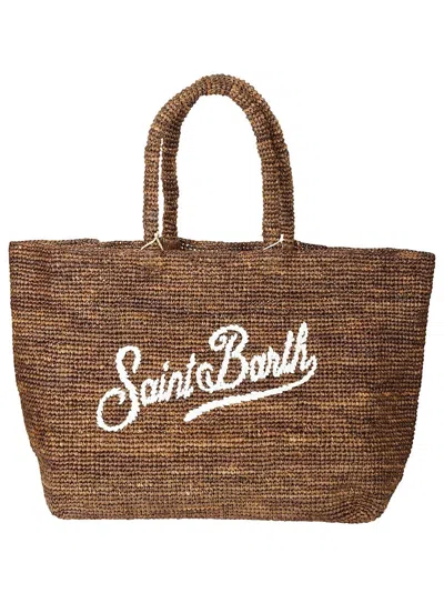 Mc2 Saint Barth Hand-woven Raffia Bag In Brown