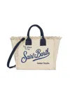 Mc2 Saint Barth Borsa Colette In Canvas Di Cotone Bianco Sporco