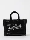 Mc2 Saint Barth Mini Vanity Sequin Fringed Tote Bag In Black