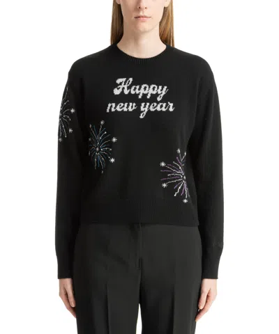 Mc2 Saint Barth Happy New Year Sweater In Black