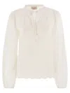 Mc2 Saint Barth Harper - Shirt With Mandarin Collar In Neutral