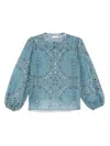 Mc2 Saint Barth 'harper' Blouse In Cotton-silk Blend With Paisley Print