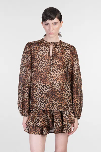 MC2 SAINT BARTH HARPER BLOUSE IN ANIMALIER COTTON