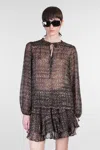 Mc2 Saint Barth Harper Blouse In Animalier Viscose In Black