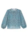 Mc2 Saint Barth 'harper' Blouse In Cotton-silk Blend With Paisley Print