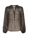 Mc2 Saint Barth Harper Silk Blouse With Animal Print