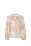 Mc2 Saint Barth Harper Bandana-print Blouse In Cream